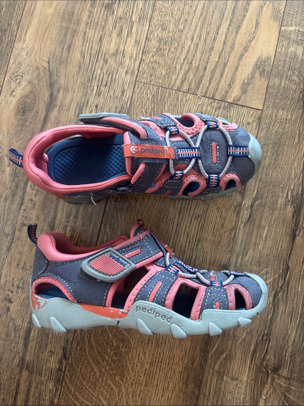 Pediped Canyon Flex Closed Toe Shoes Sandals in Coral Pink Toddler Size 11 US 28